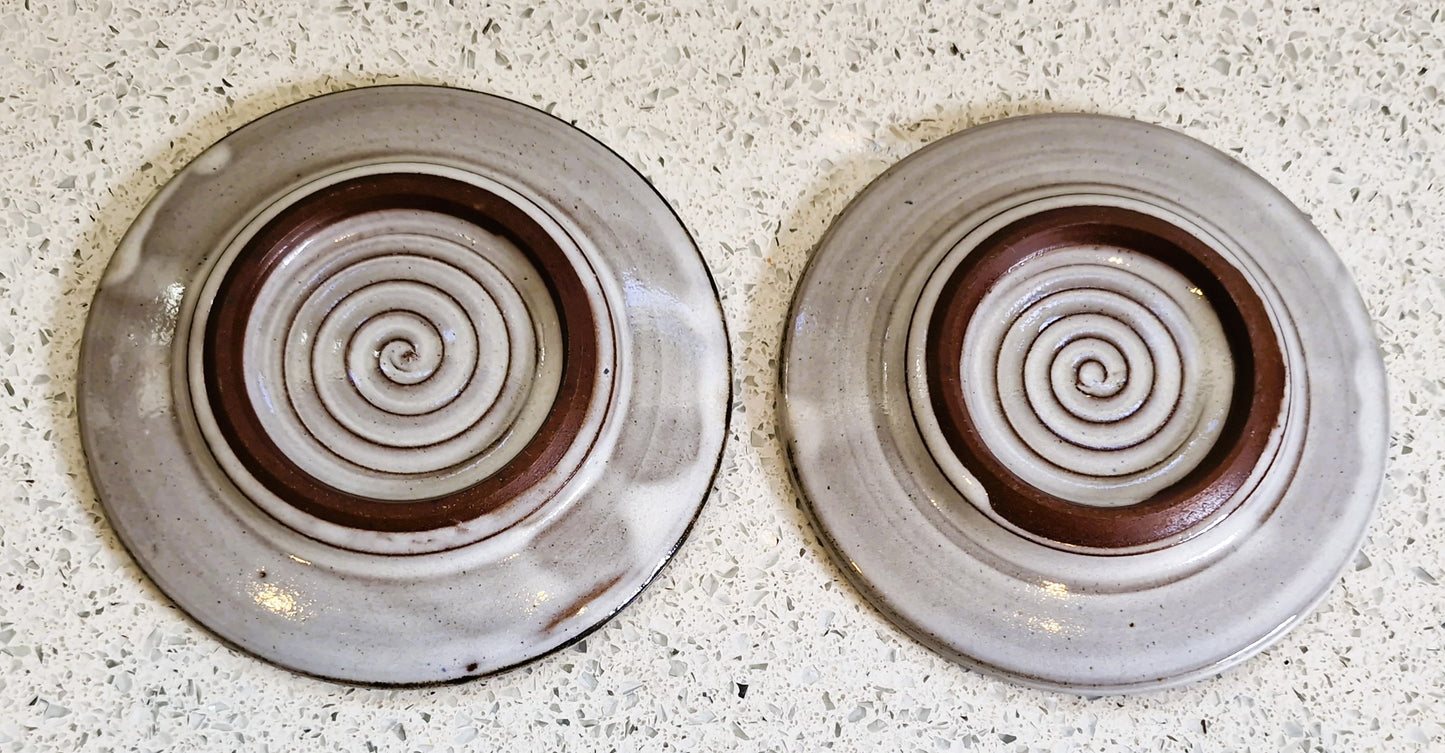 Briglin Studio Pottery Coffee Cup & Saucer: Sunflower Design, England