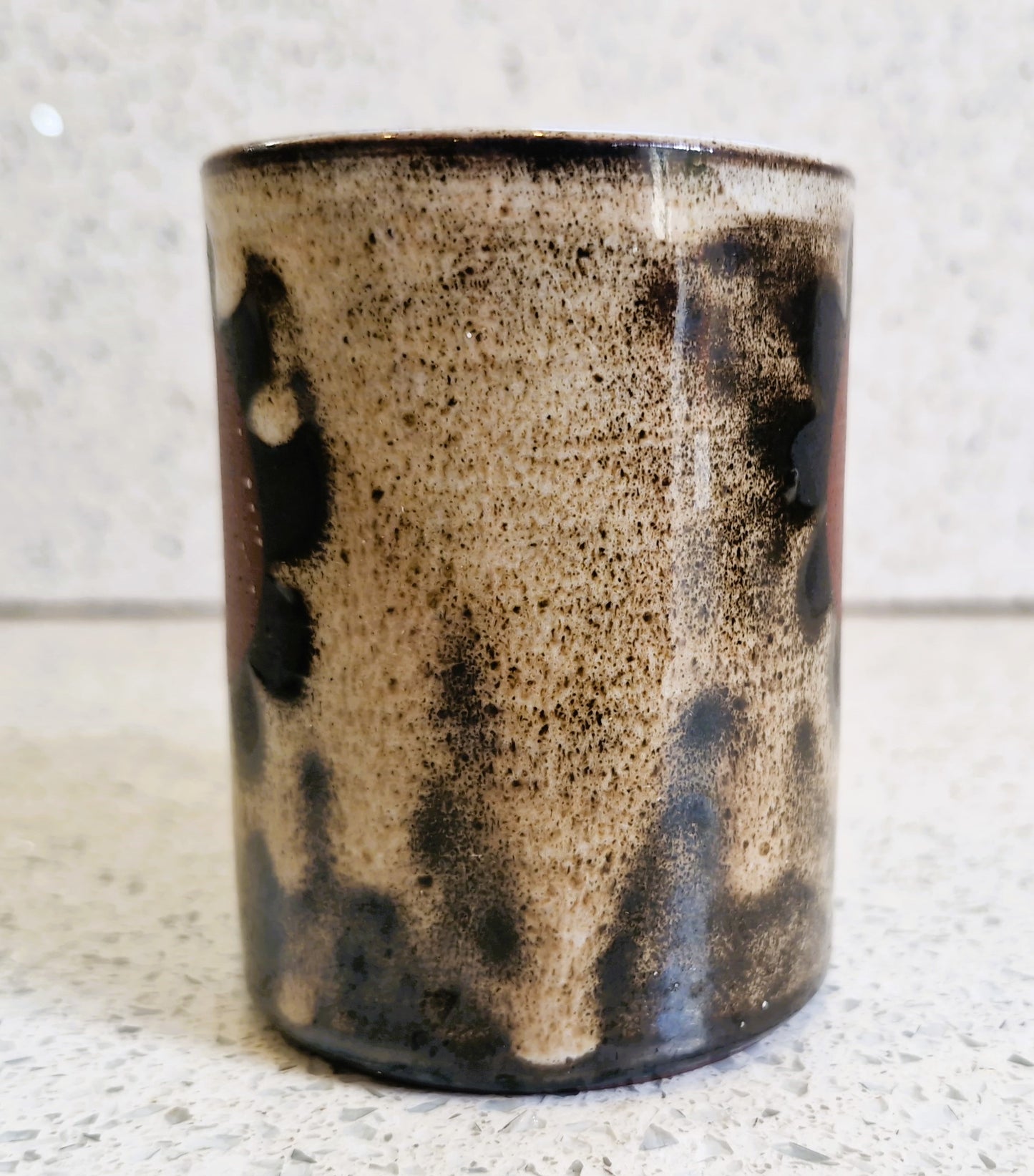 Briglin Studio Pottery Coffee Cup & Saucer: Sunflower Design, England