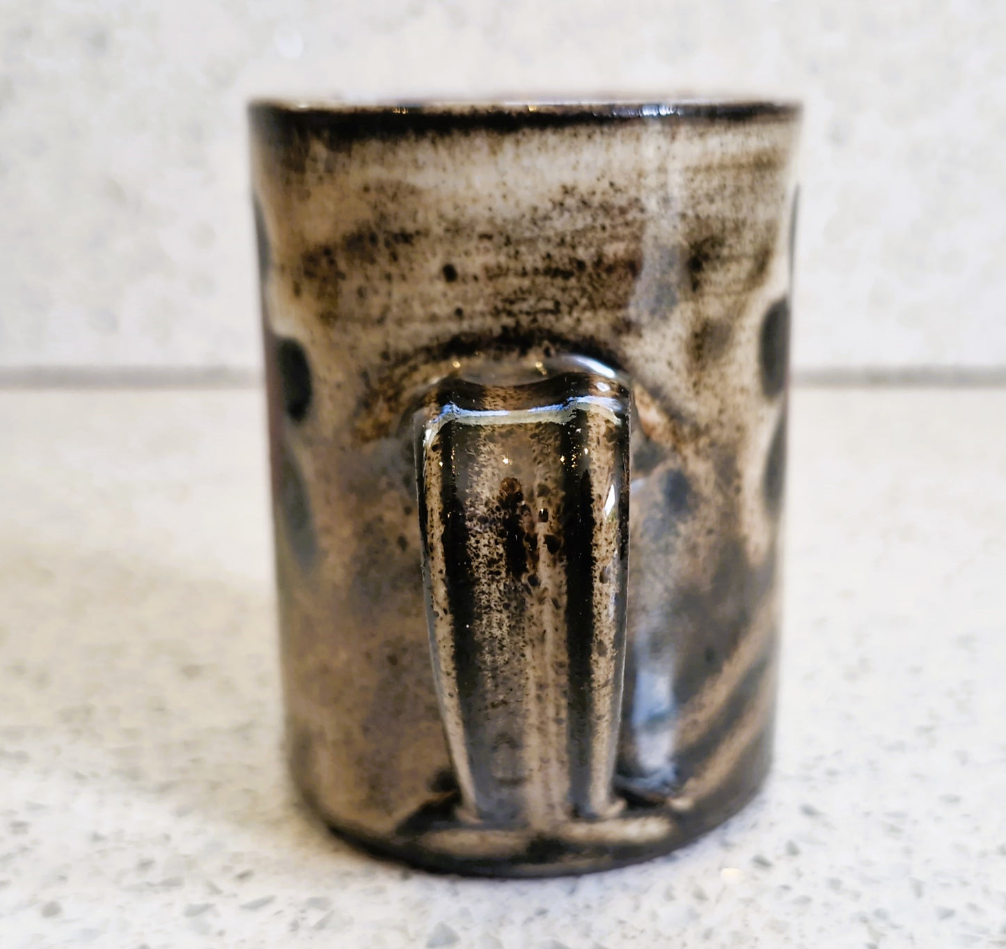 Briglin Studio Pottery Coffee Cup & Saucer: Sunflower Design, England