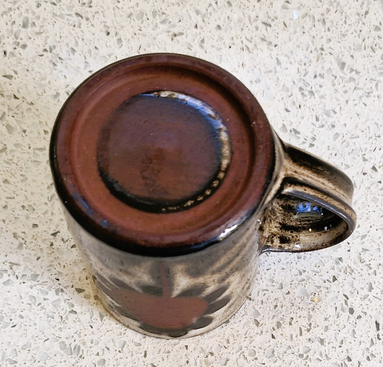 Briglin Studio Pottery Coffee Cup & Saucer: Sunflower Design, England