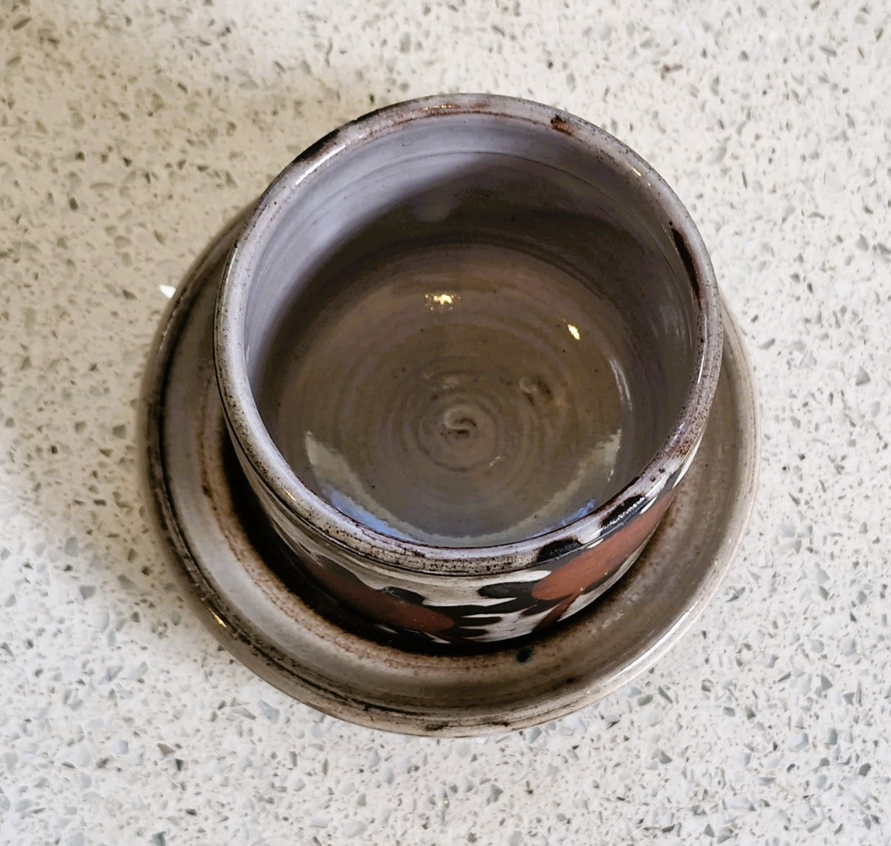 Briglin Studio Pottery Sunflower Sugar Bowl: Mid-Century Modern England