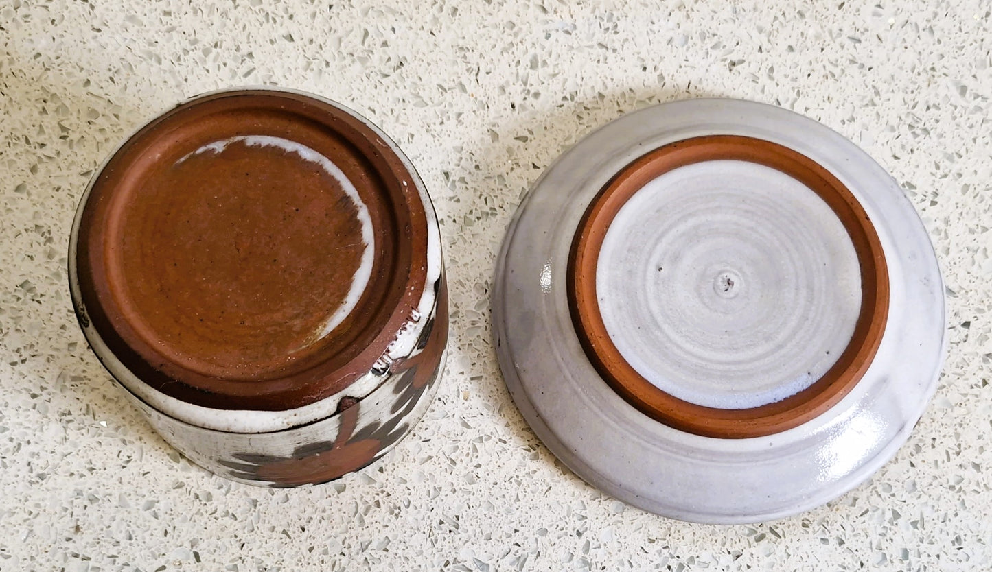 Briglin Studio Pottery Sunflower Sugar Bowl: Mid-Century Modern England