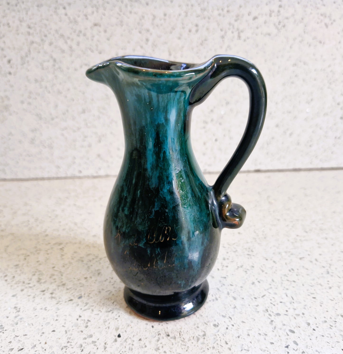 Vintage Blue Flame Glaze Pottery Jug: Canadian Studio Pottery, Jug, Creamer