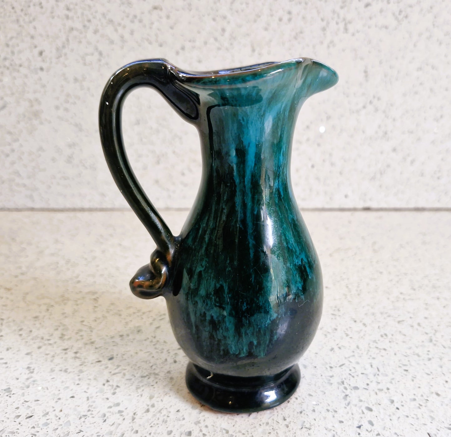 Vintage Blue Flame Glaze Pottery Jug: Canadian Studio Pottery, Jug, Creamer