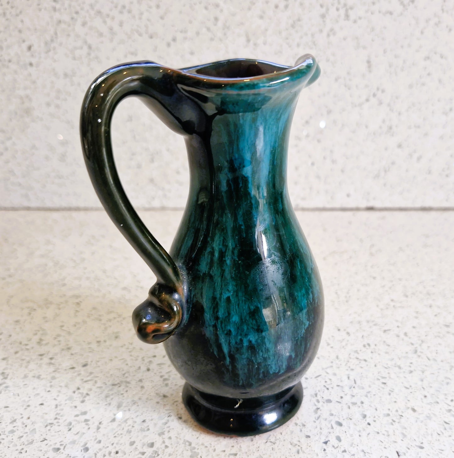 Vintage Blue Flame Glaze Pottery Jug: Canadian Studio Pottery, Jug, Creamer