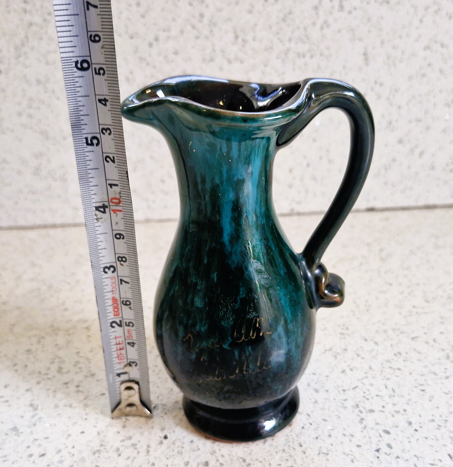 Vintage Blue Flame Glaze Pottery Jug: Canadian Studio Pottery, Jug, Creamer