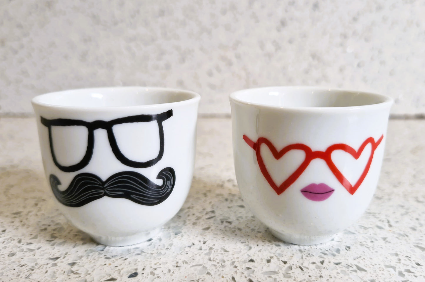 Mr and Mrs Paperchase Egg Cups, Mustachio, Egg Cups, Quirky,