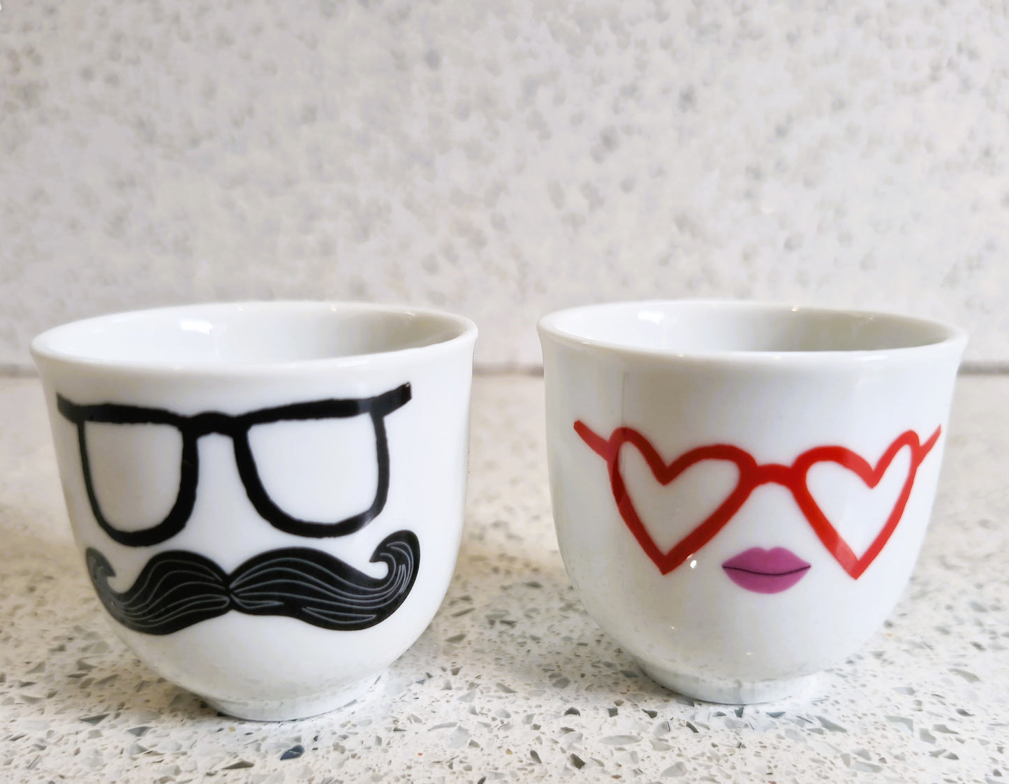 Mr and Mrs Paperchase Egg Cups, Mustachio, Egg Cups, Quirky,
