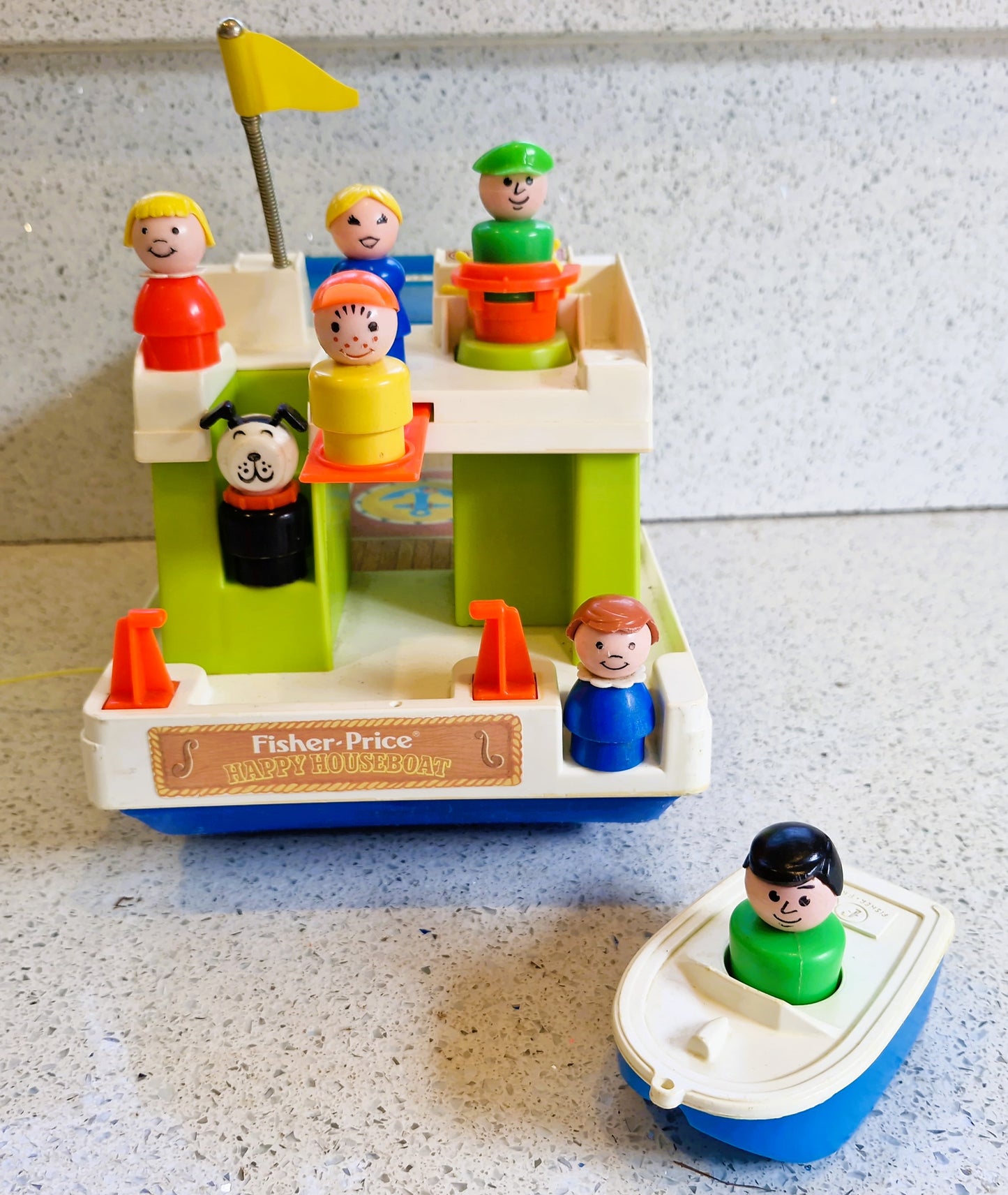 Vintage Fisher-Price Play Family Houseboat, Fisher Price Houseboat, #985 Play family Houseboat, 70s Fisher Price