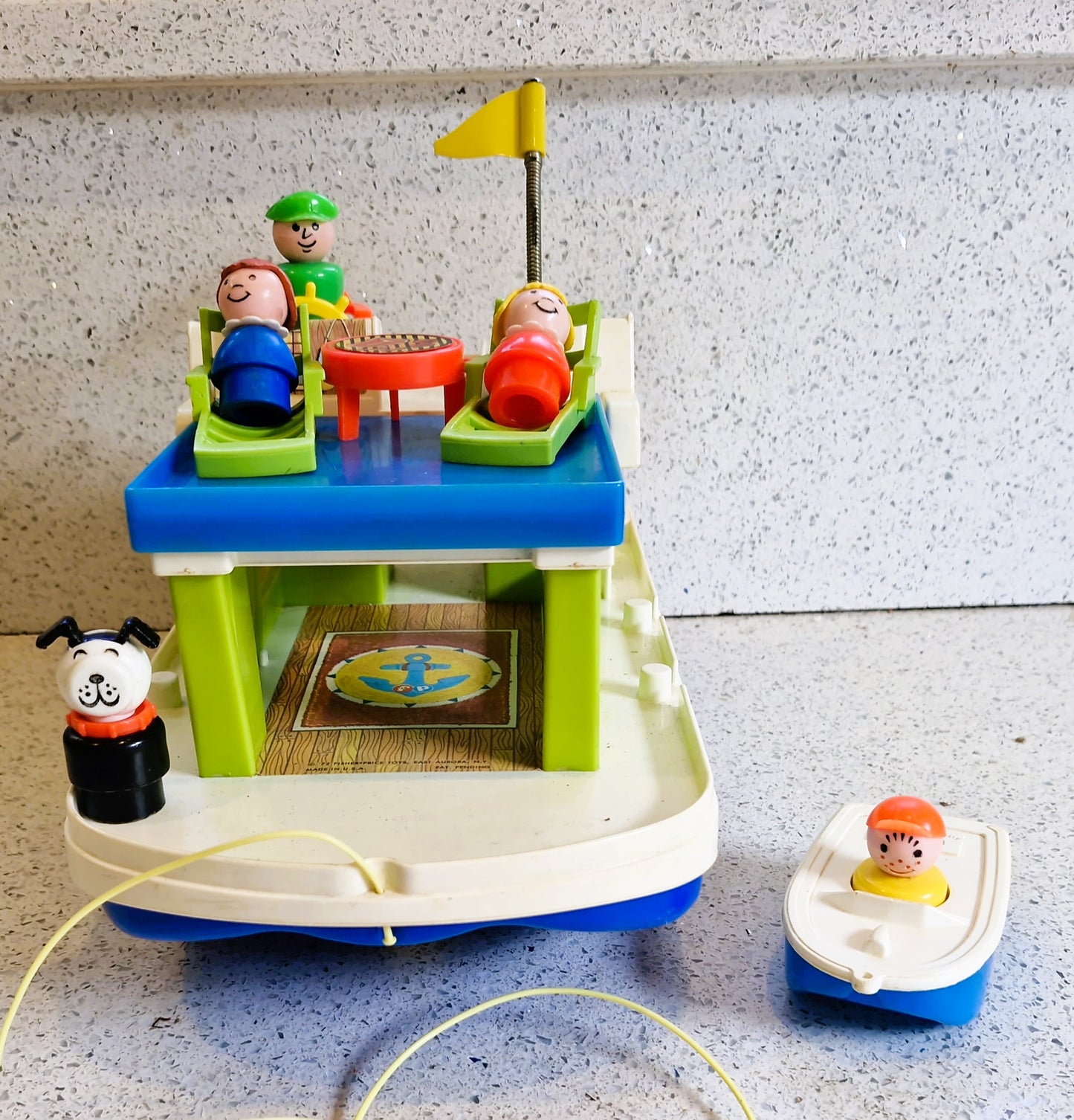 Vintage Fisher-Price Play Family Houseboat, Fisher Price Houseboat, #985 Play family Houseboat, 70s Fisher Price