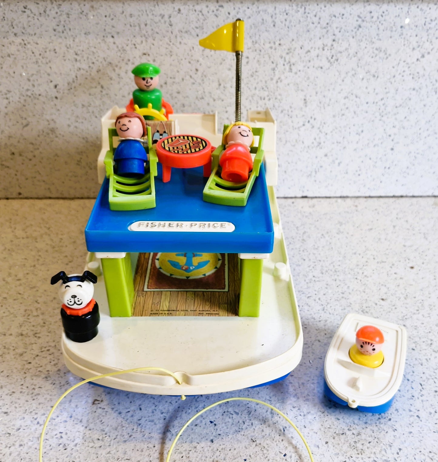 Vintage Fisher-Price Play Family Houseboat, Fisher Price Houseboat, #985 Play family Houseboat, 70s Fisher Price