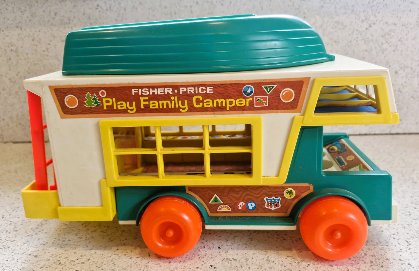 Fisher-Price Vintage Play Family Camper Van, complete, 70s Fisher Price Play Family Camper, 70s. Fisher Price Camper Van