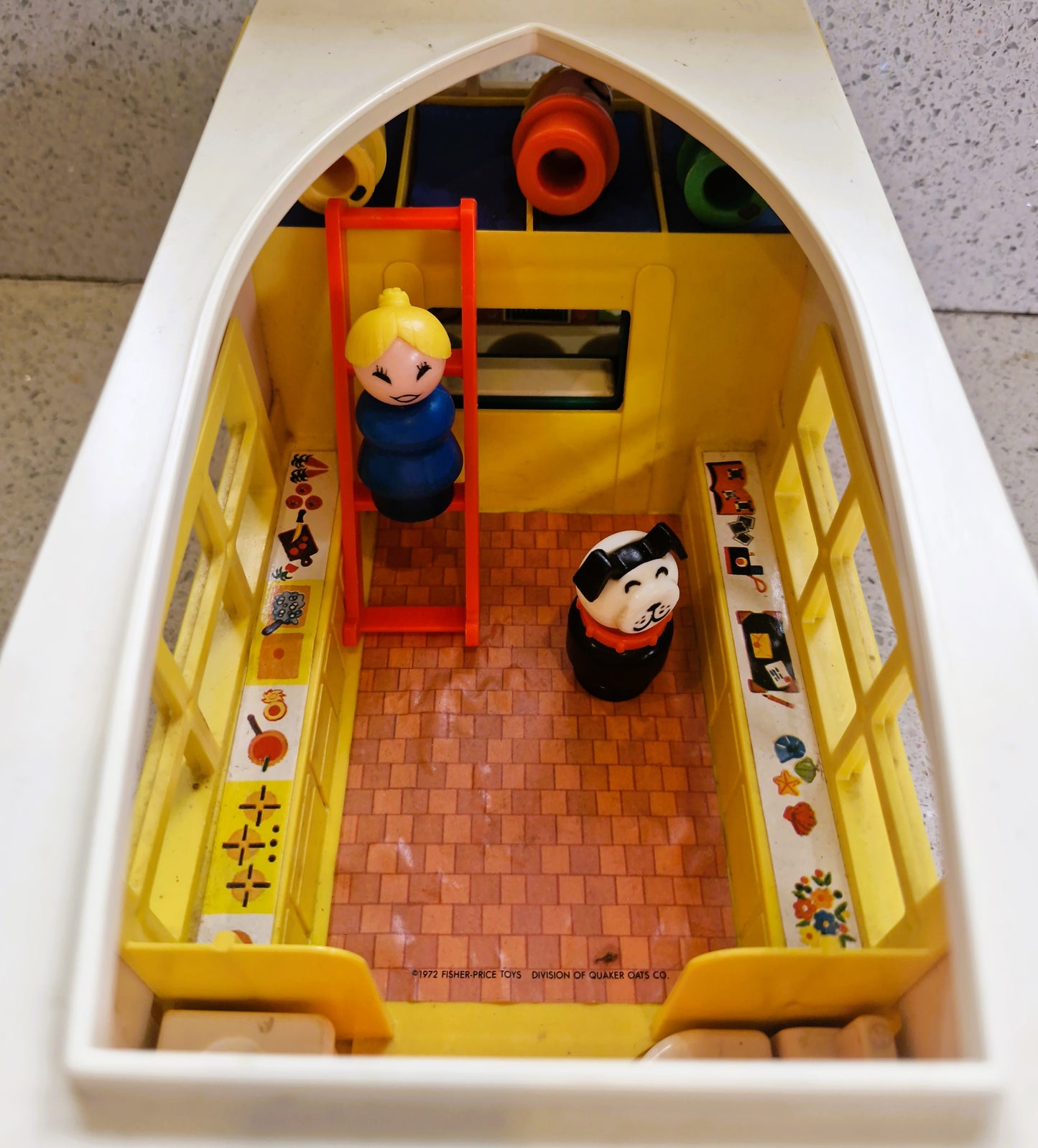 Fisher-Price Vintage Play Family Camper Van, complete, 70s Fisher Price Play Family Camper, 70s. Fisher Price Camper Van