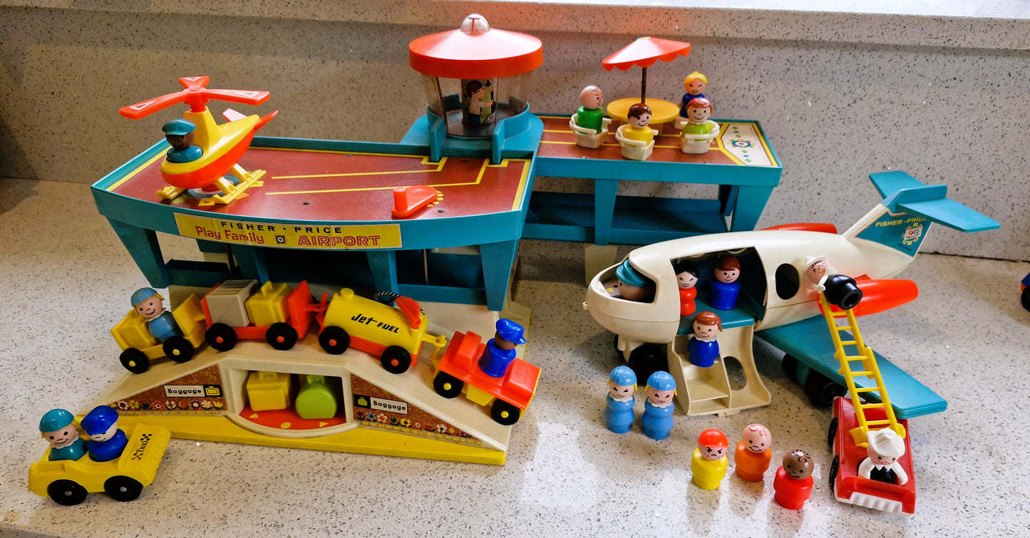 Fisher-Price 70s Airport, Fisher Price Play Family Airport, Fisher Price Little People Airport, Complete