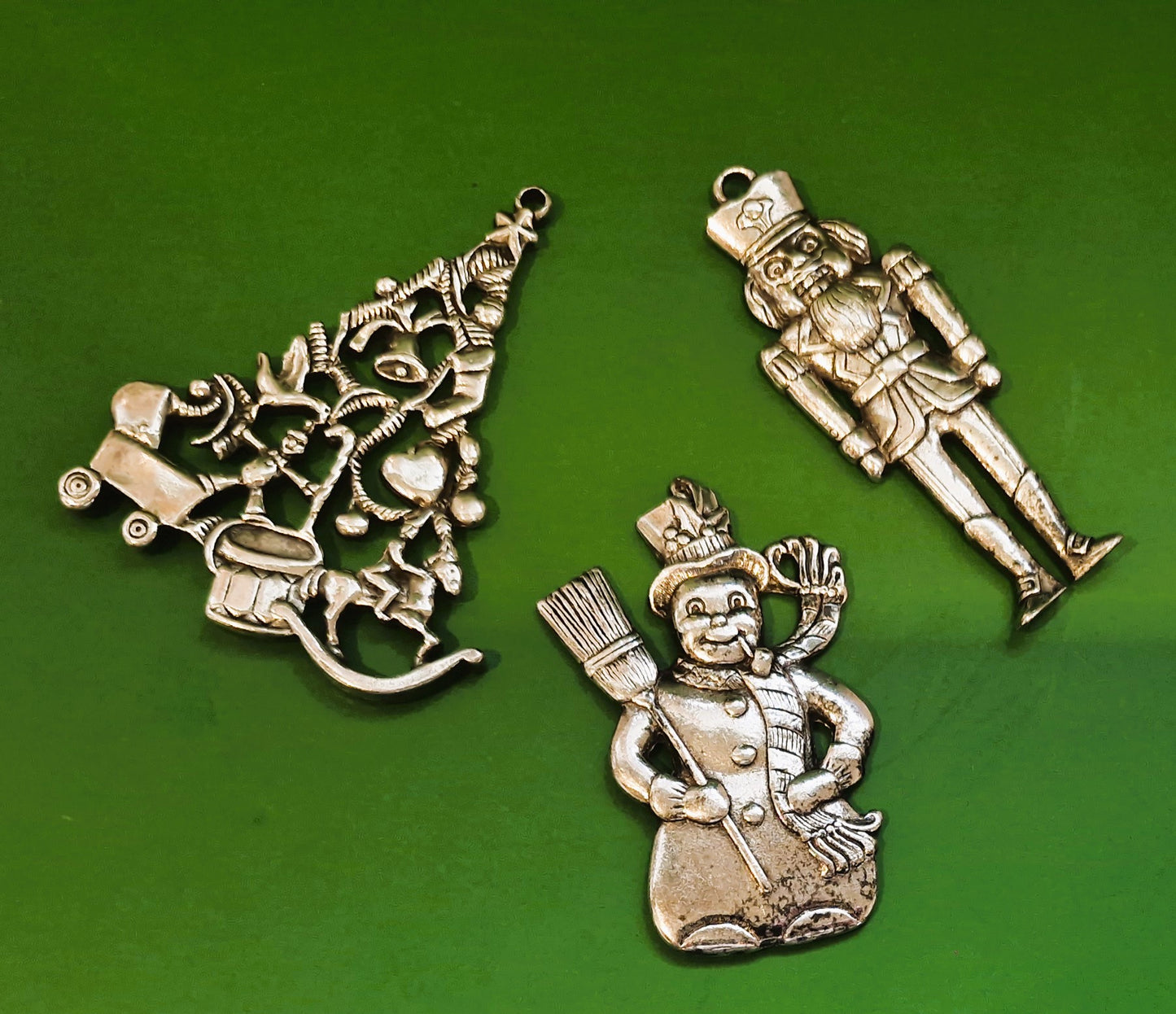 Vintage Gorham Silverplated Christmas Decorations: Hanging, Tree Decorations, Christmas, Xmas, Snowman, Nutcracker, Tree