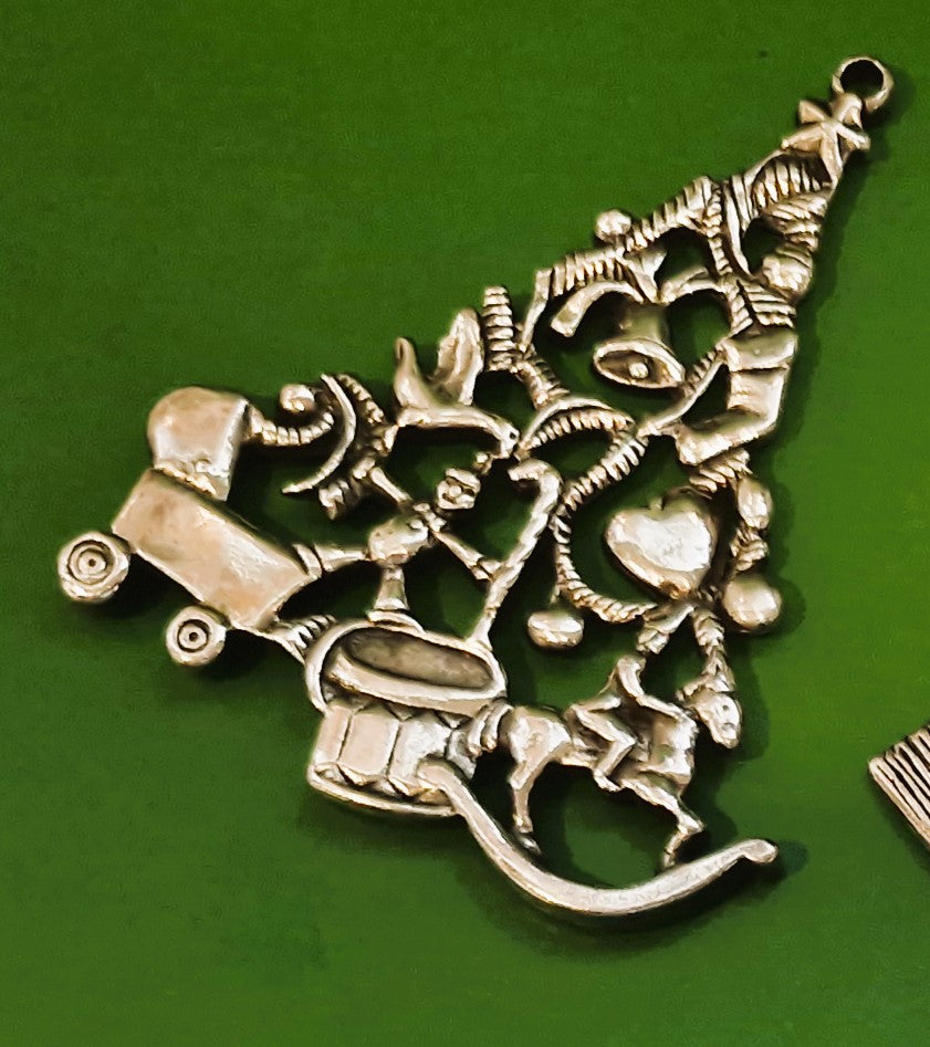 Vintage Gorham Silverplated Christmas Decorations: Hanging, Tree Decorations, Christmas, Xmas, Snowman, Nutcracker, Tree