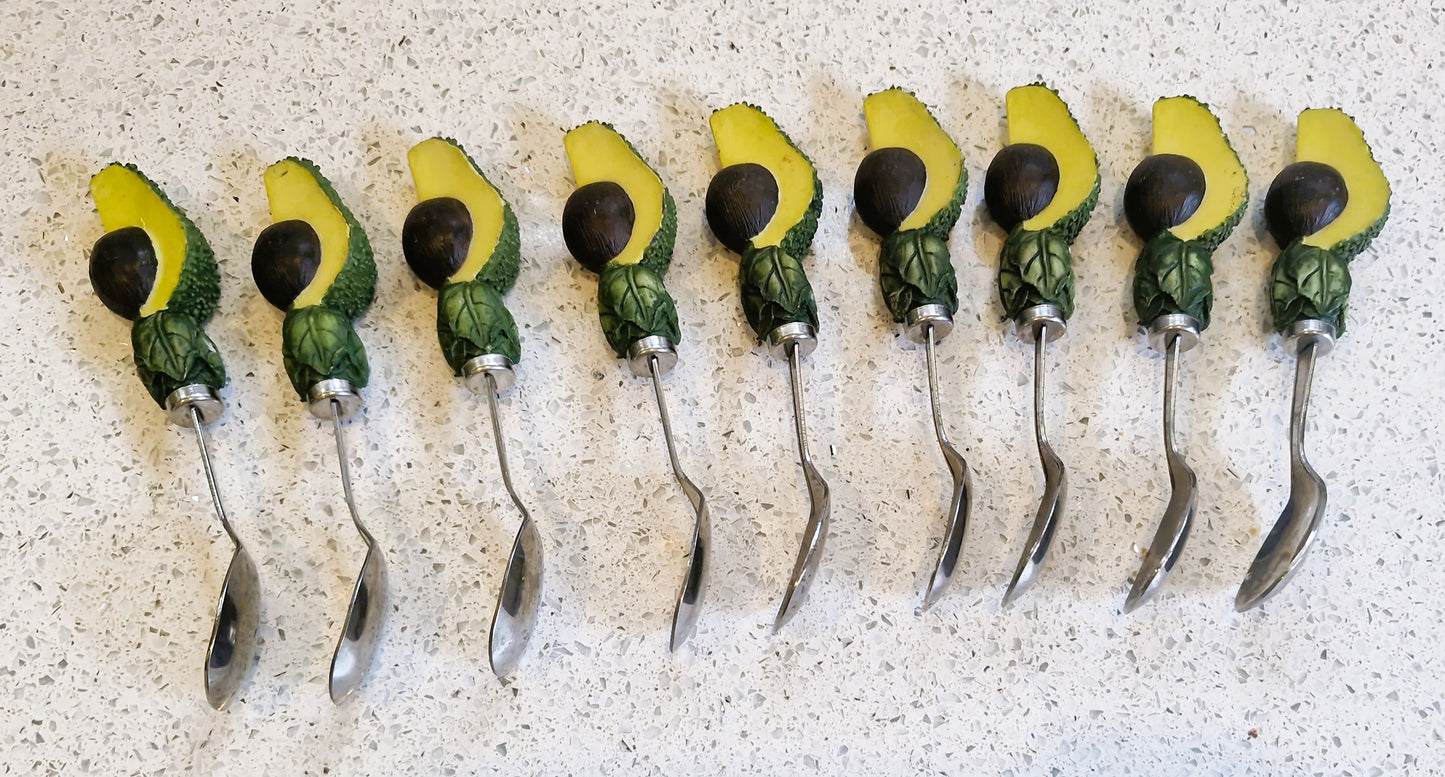 Vintage Avocado Spoon: Quirky French Tapas Serving Utensil