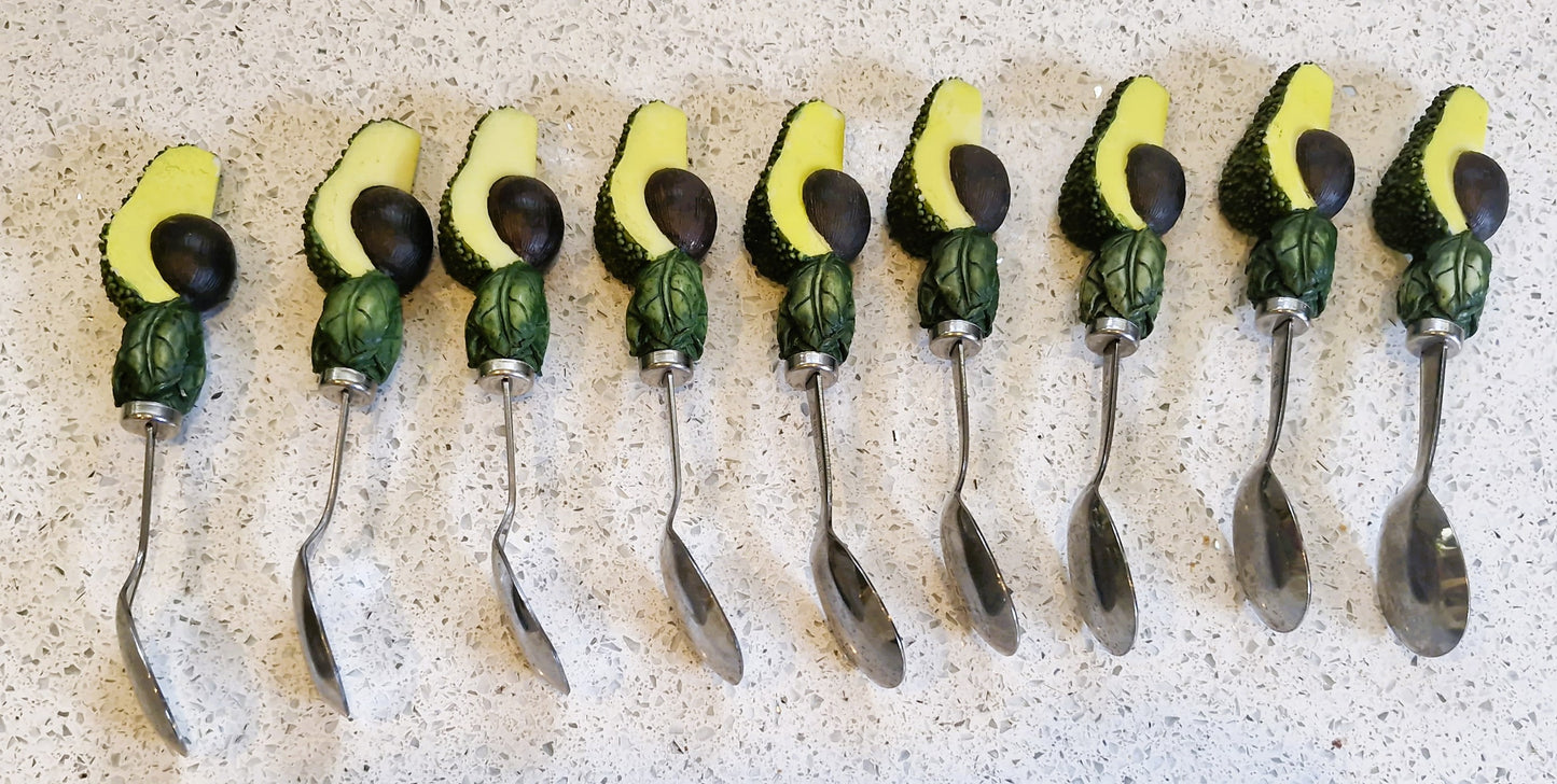 Vintage Avocado Spoon: Quirky French Tapas Serving Utensil
