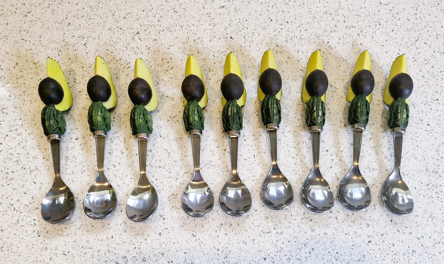 Vintage Avocado Spoon: Quirky French Tapas Serving Utensil