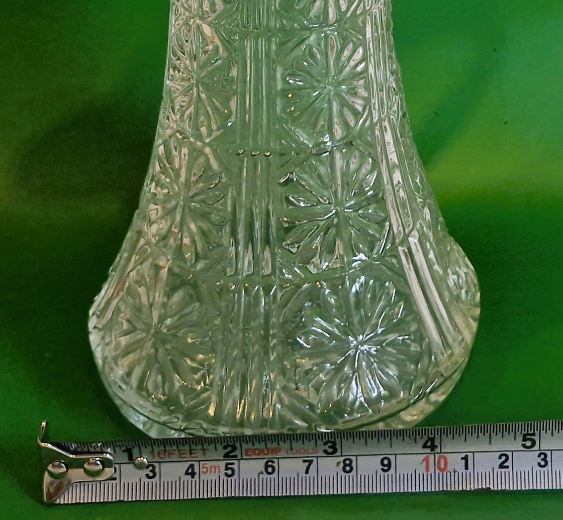 Vintage Cut Glass Decanter: Silver Plated Carafe, Made in England