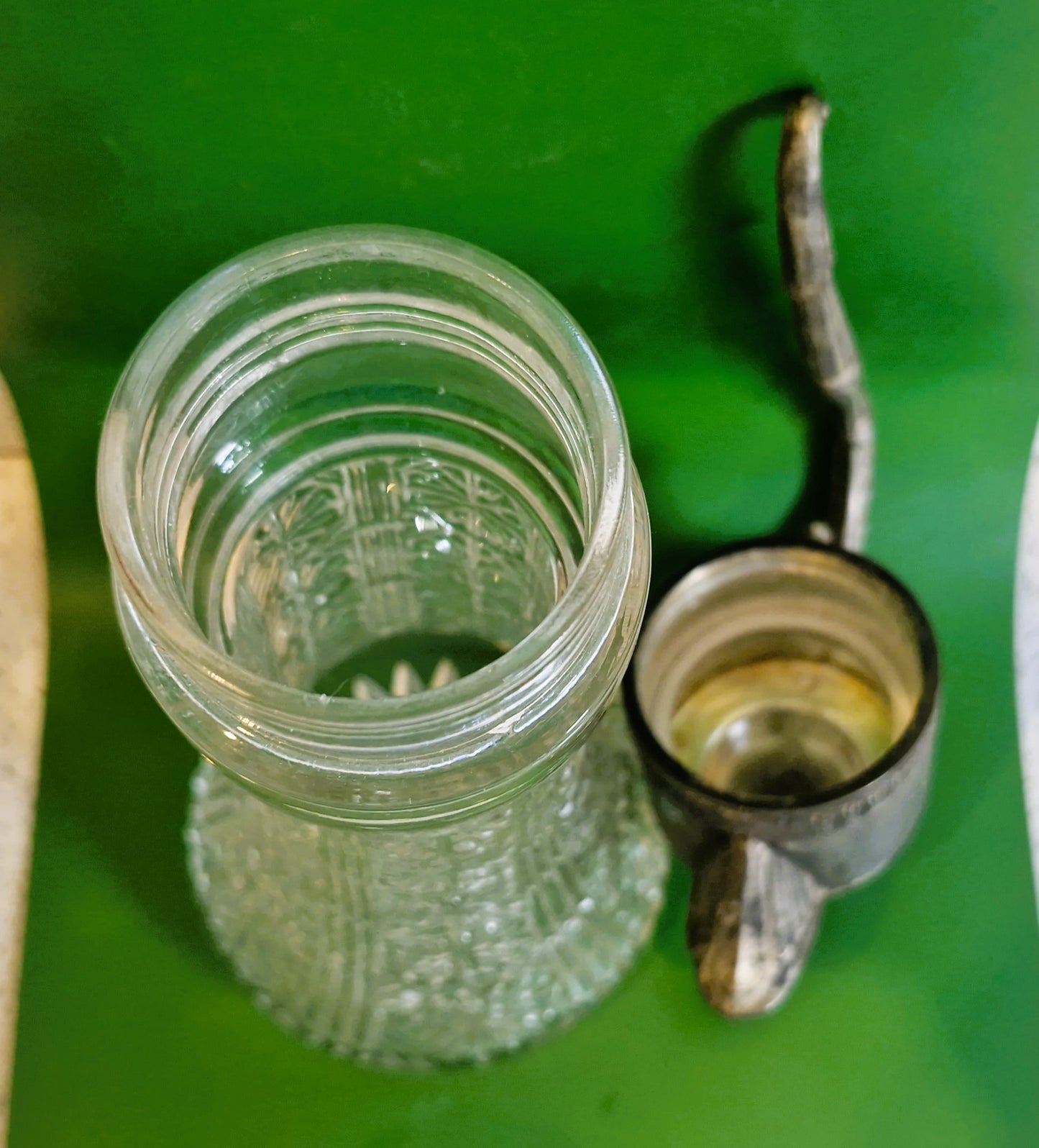 Vintage Cut Glass Decanter: Silver Plated Carafe, Made in England