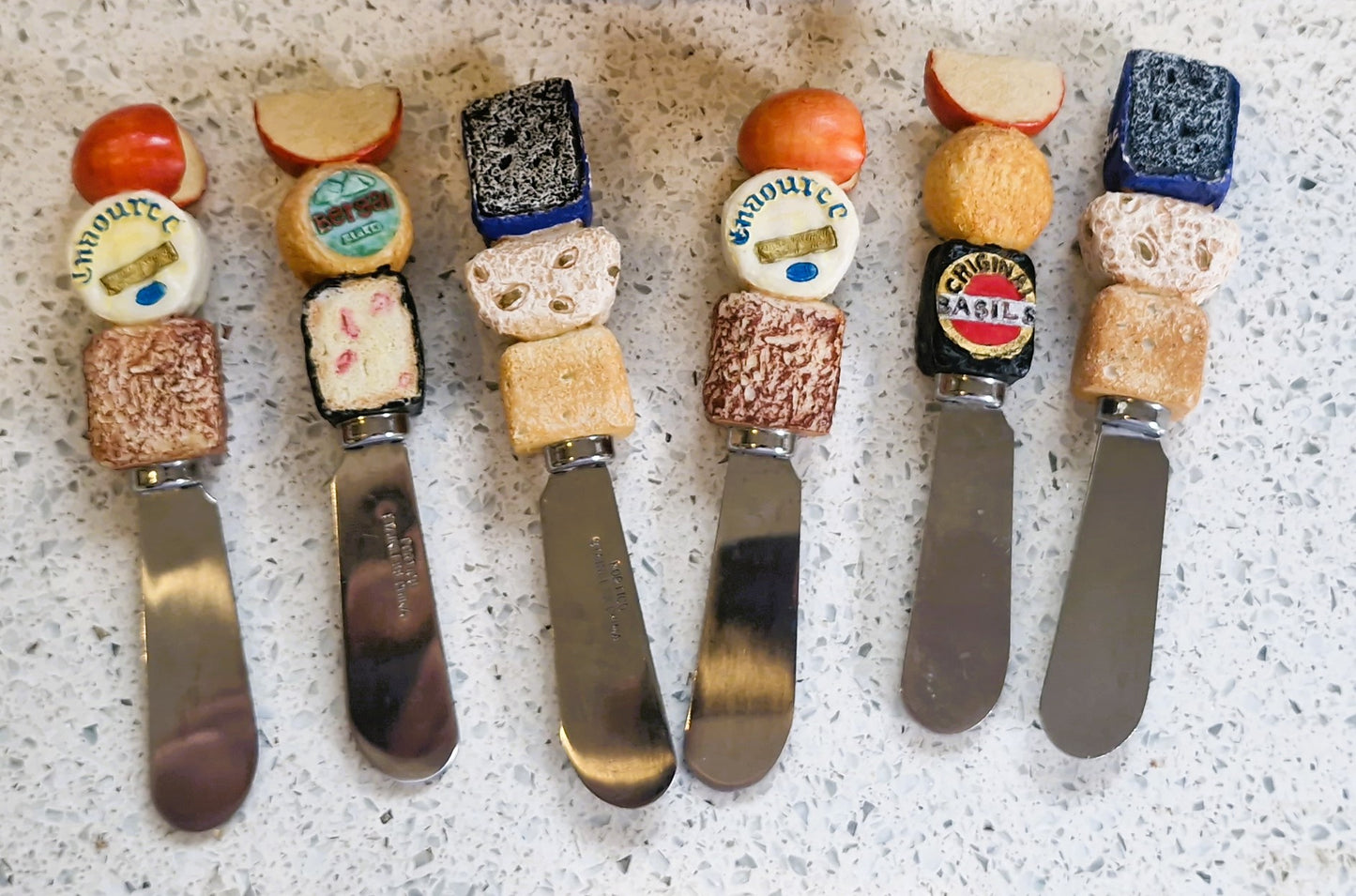 Vintage Cheese Butter spreaders, Boston Warehouse, Quirky, Unique, Novelty Butter Knives