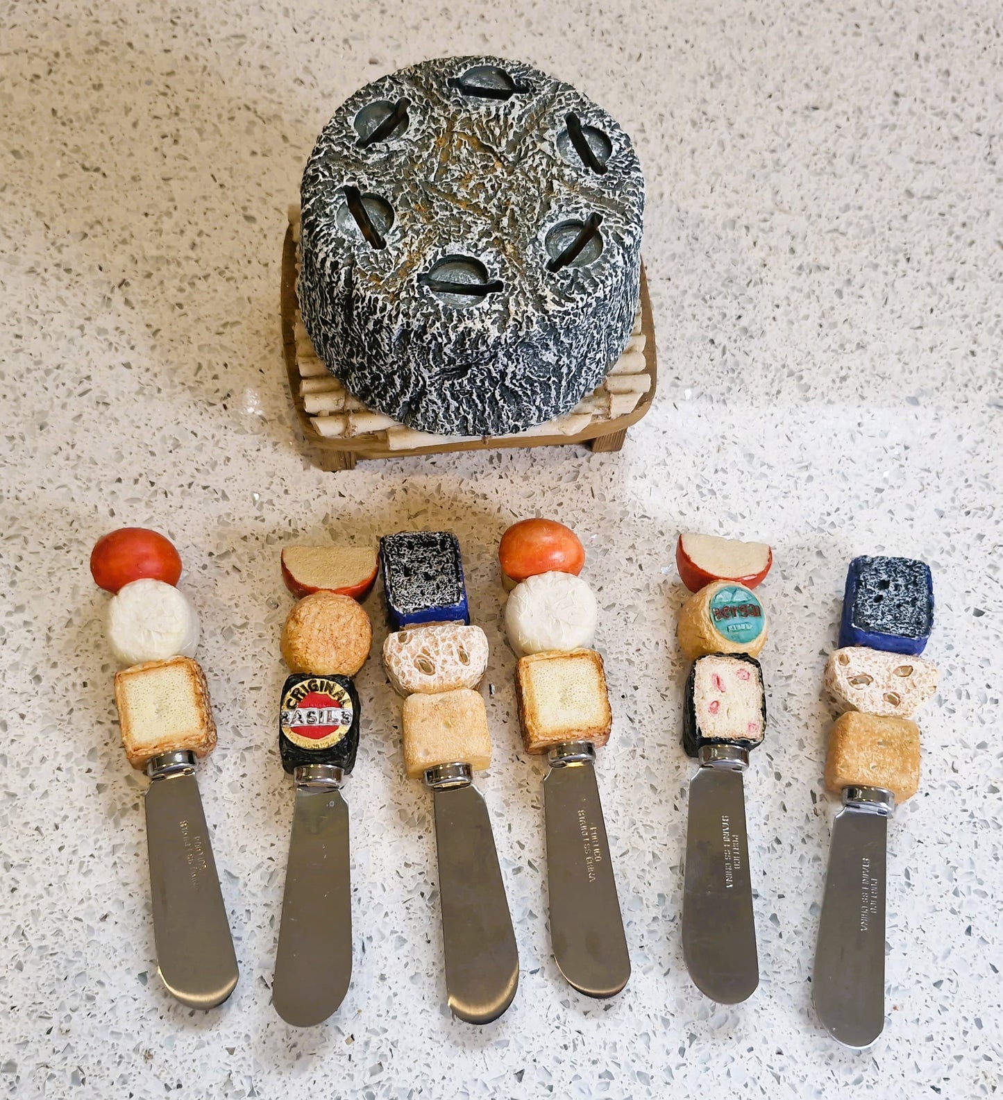 Vintage Cheese Butter spreaders, Boston Warehouse, Quirky, Unique, Novelty Butter Knives