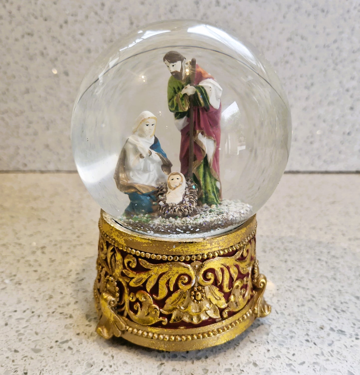 Nativity Scene Musical Snow Globe: Silent Night Christmas Decor, Nativity Set