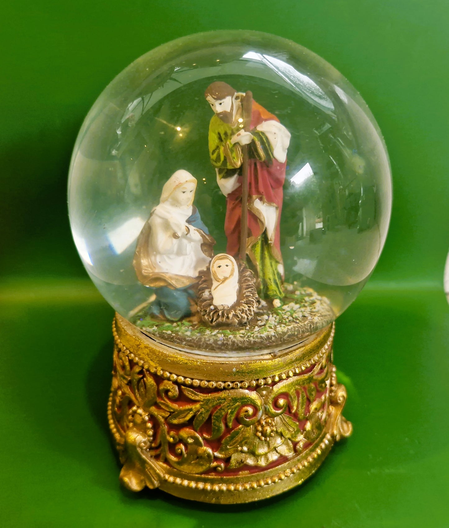 Nativity Scene Musical Snow Globe: Silent Night Christmas Decor, Nativity Set