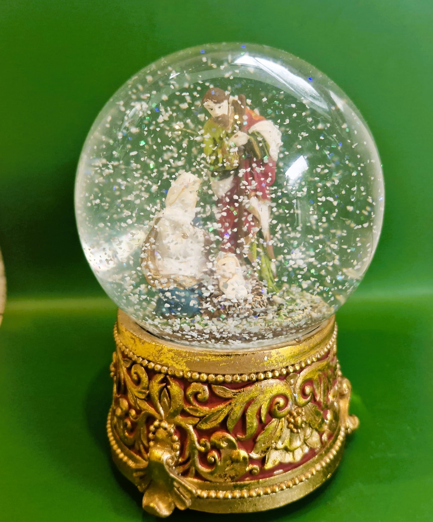 Nativity Scene Musical Snow Globe: Silent Night Christmas Decor, Nativity Set