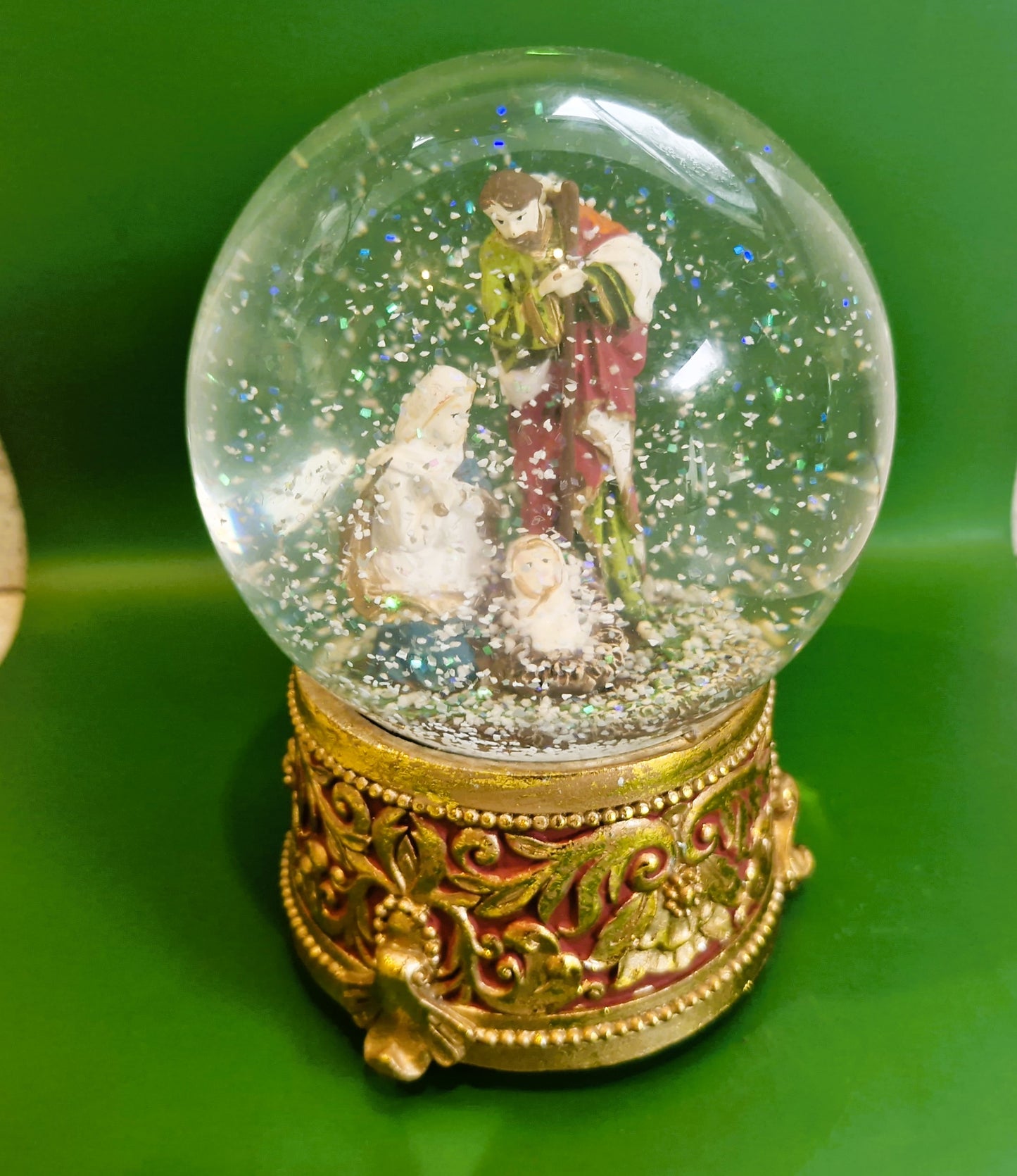 Nativity Scene Musical Snow Globe: Silent Night Christmas Decor, Nativity Set