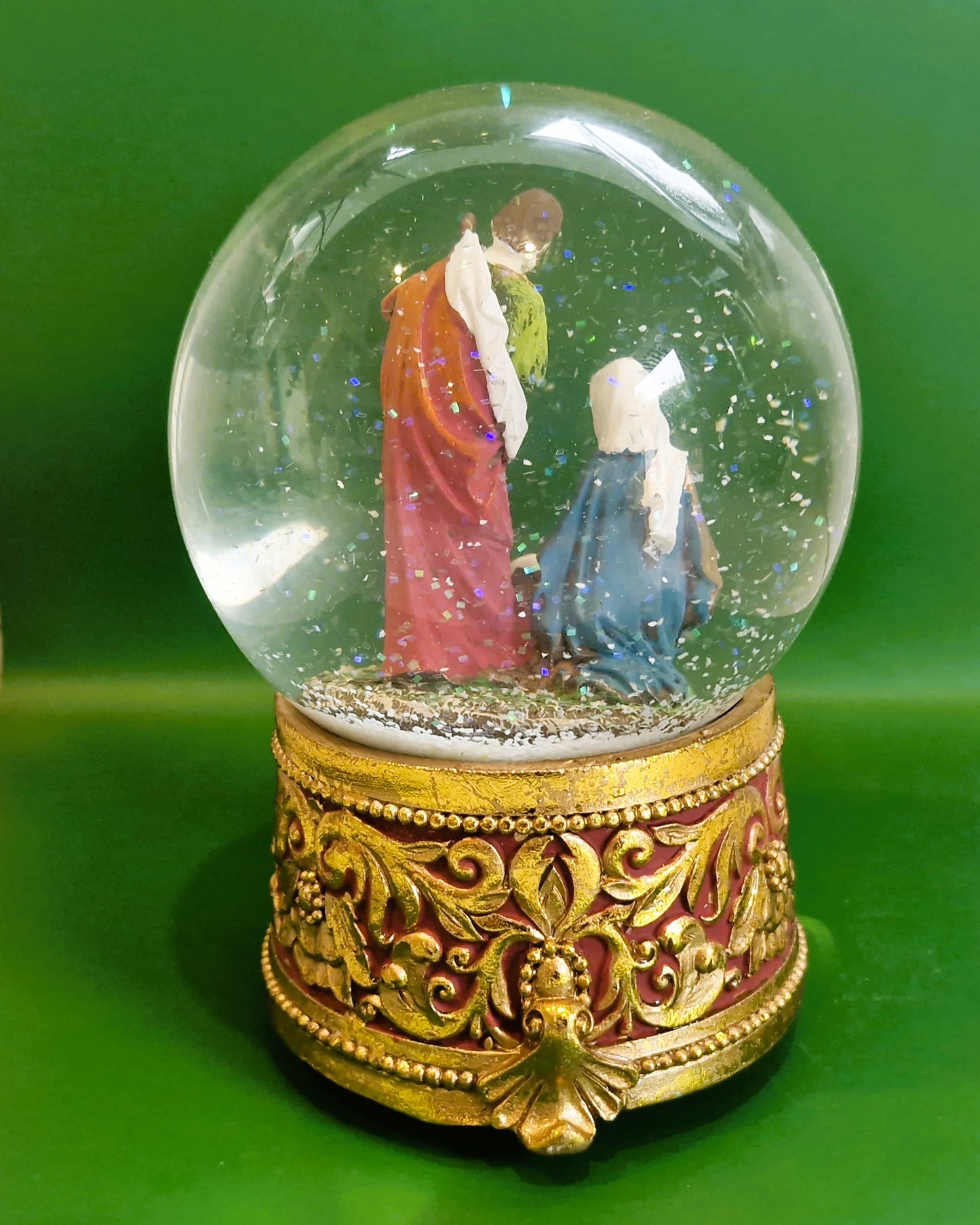 Nativity Scene Musical Snow Globe: Silent Night Christmas Decor, Nativity Set