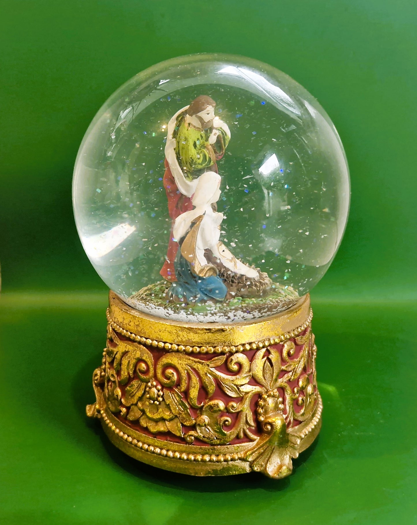 Nativity Scene Musical Snow Globe: Silent Night Christmas Decor, Nativity Set