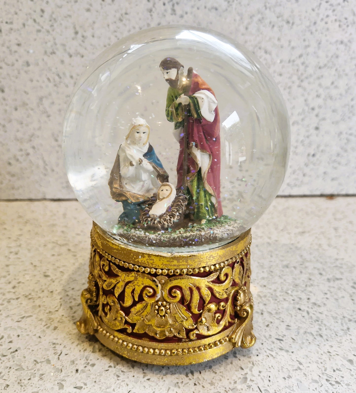 Nativity Scene Musical Snow Globe: Silent Night Christmas Decor, Nativity Set