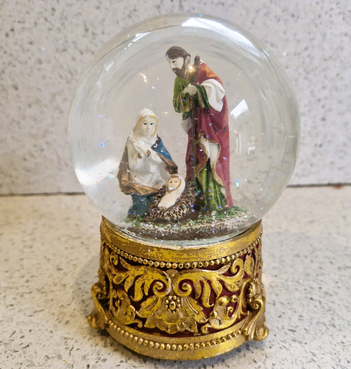 Nativity Scene Musical Snow Globe: Silent Night Christmas Decor, Nativity Set