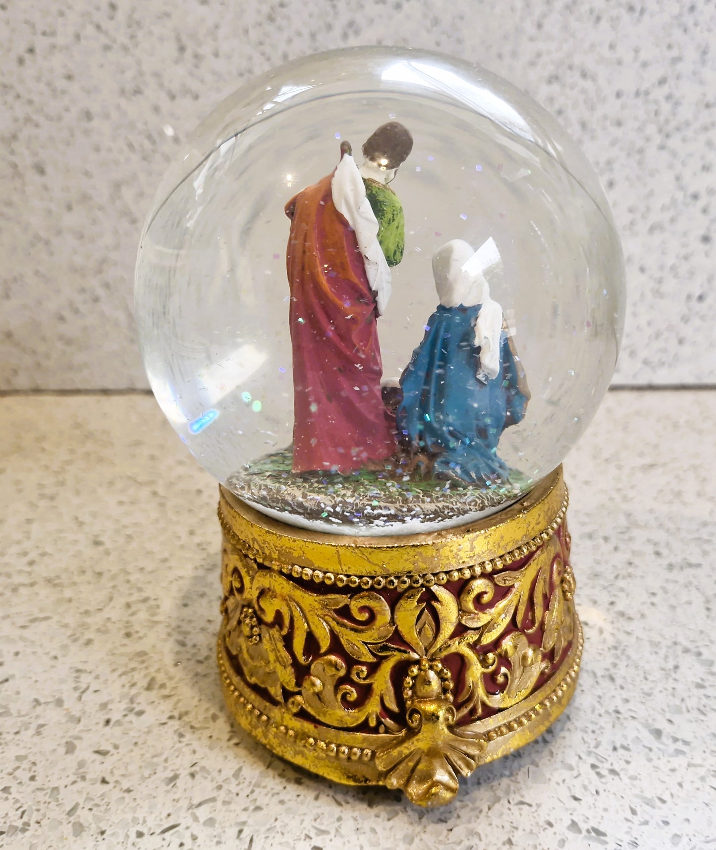 Nativity Scene Musical Snow Globe: Silent Night Christmas Decor, Nativity Set