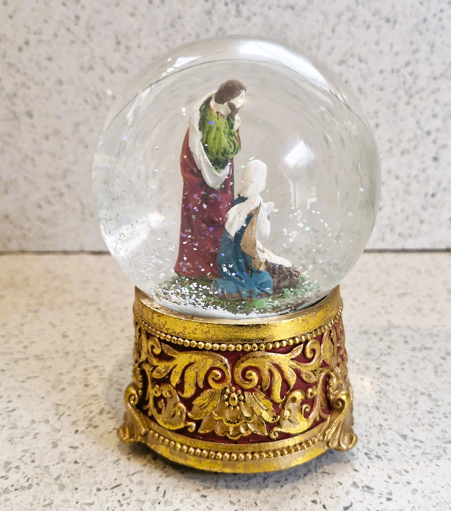 Nativity Scene Musical Snow Globe: Silent Night Christmas Decor, Nativity Set