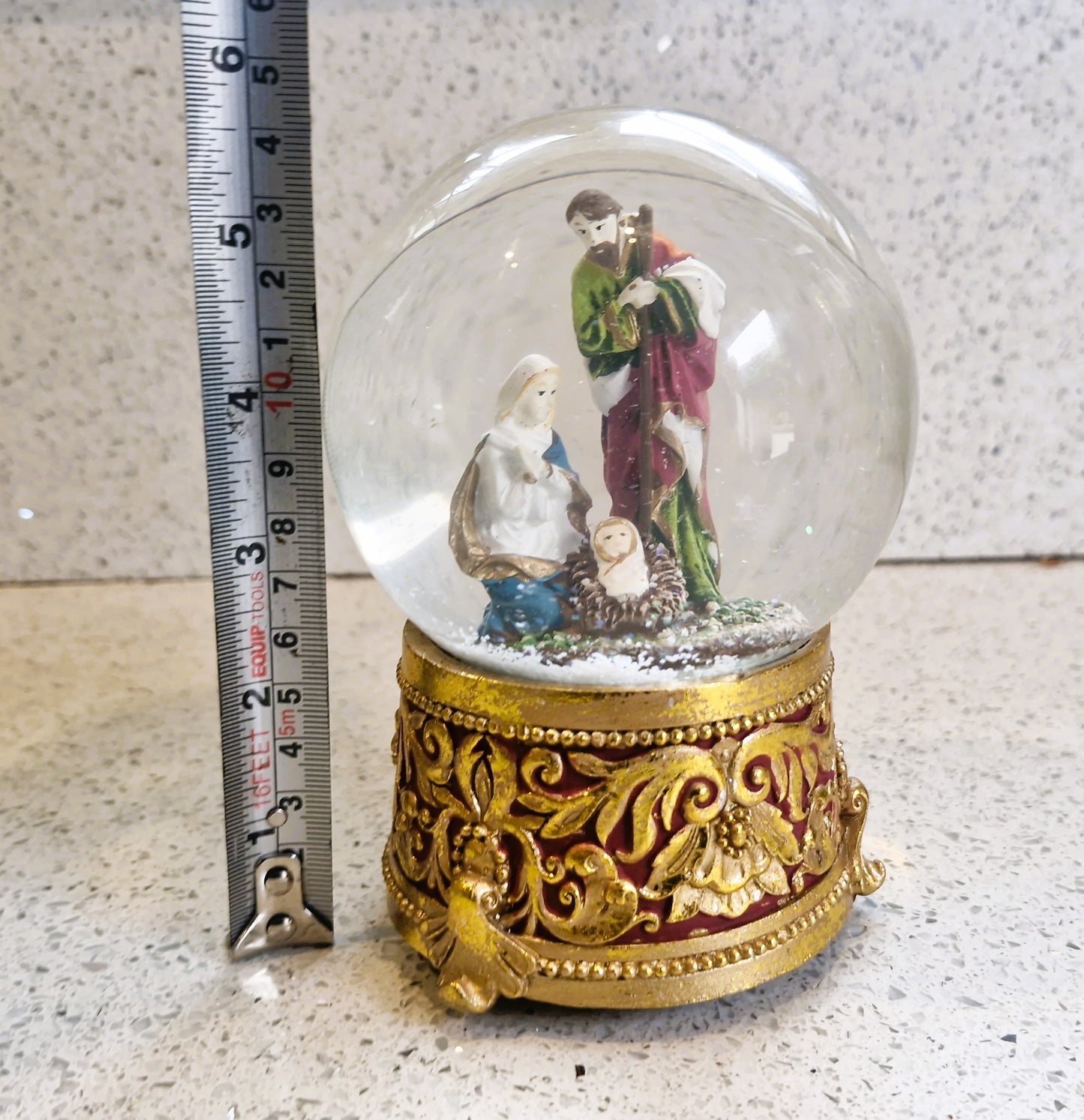 Nativity Scene Musical Snow Globe: Silent Night Christmas Decor, Nativity Set