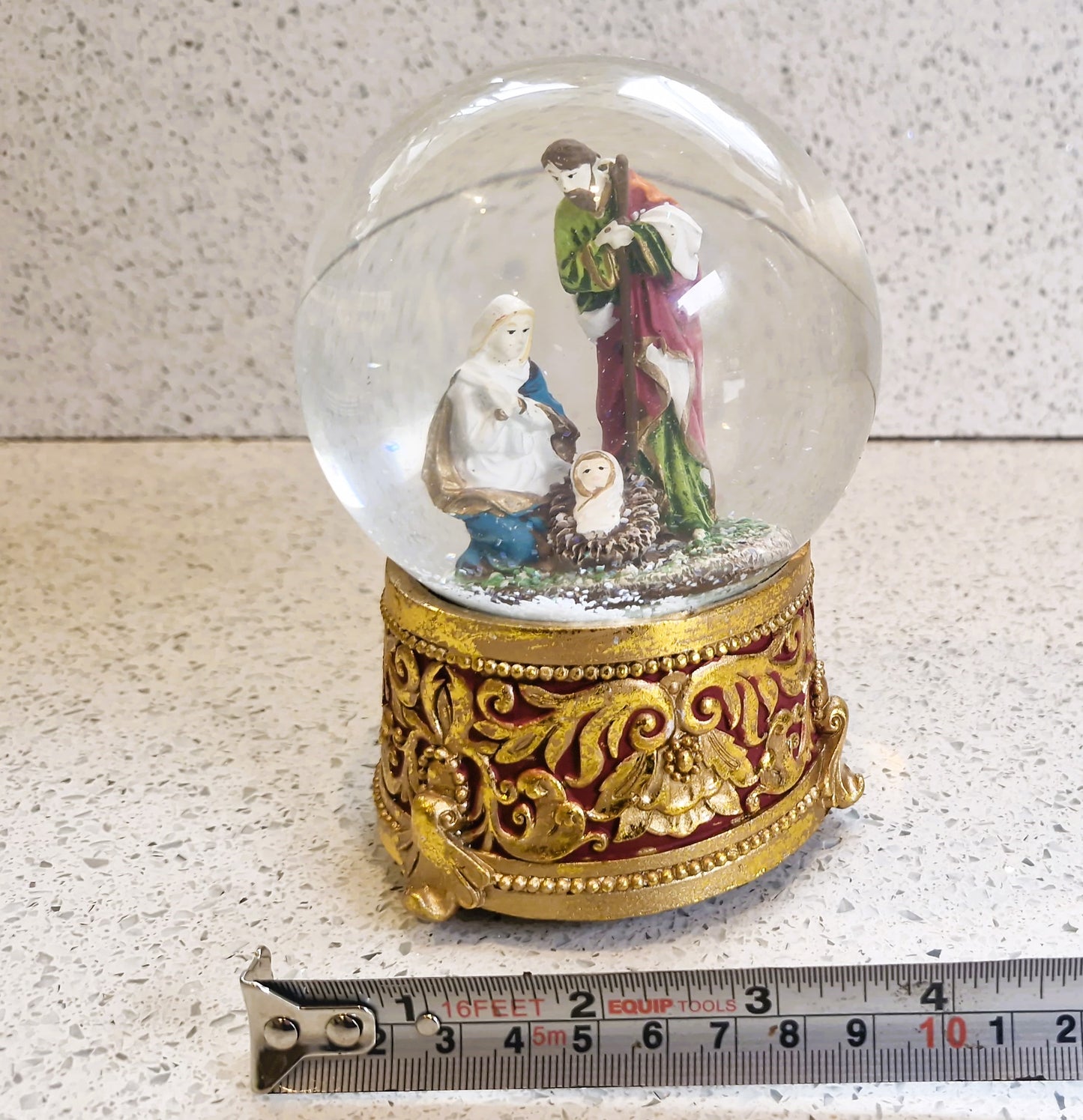 Nativity Scene Musical Snow Globe: Silent Night Christmas Decor, Nativity Set