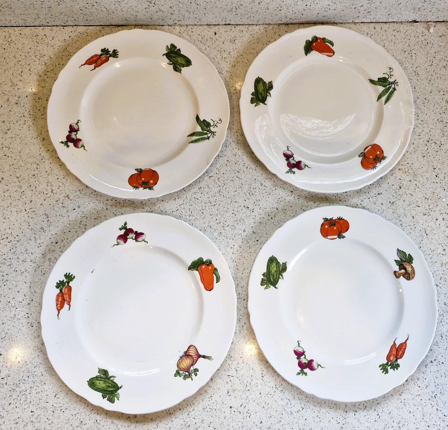 Mid-Century, Vegetable design, Pall Mall Salad Plates: Fine Bone China, England