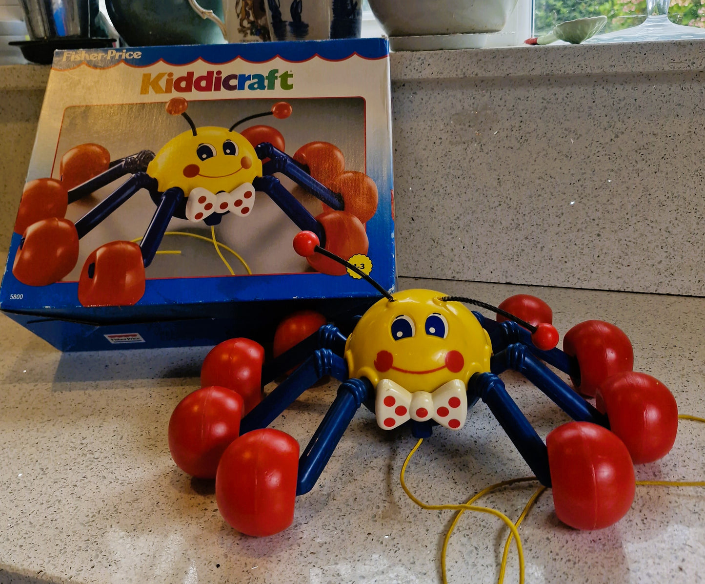 Vintage Kiddicraft Webster Spider, Pull along - 1980s Collectible