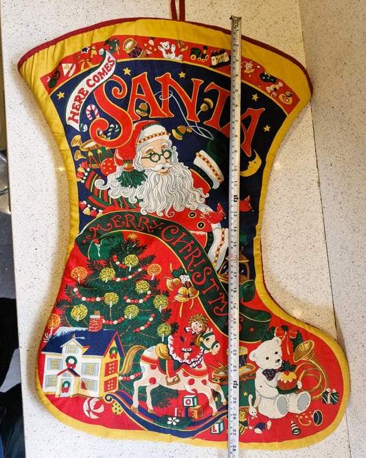 Large Christmas Stocking, Large Vintage Christmas Stocking, Large Xmas Stockings, Vintage Christmas Stockings