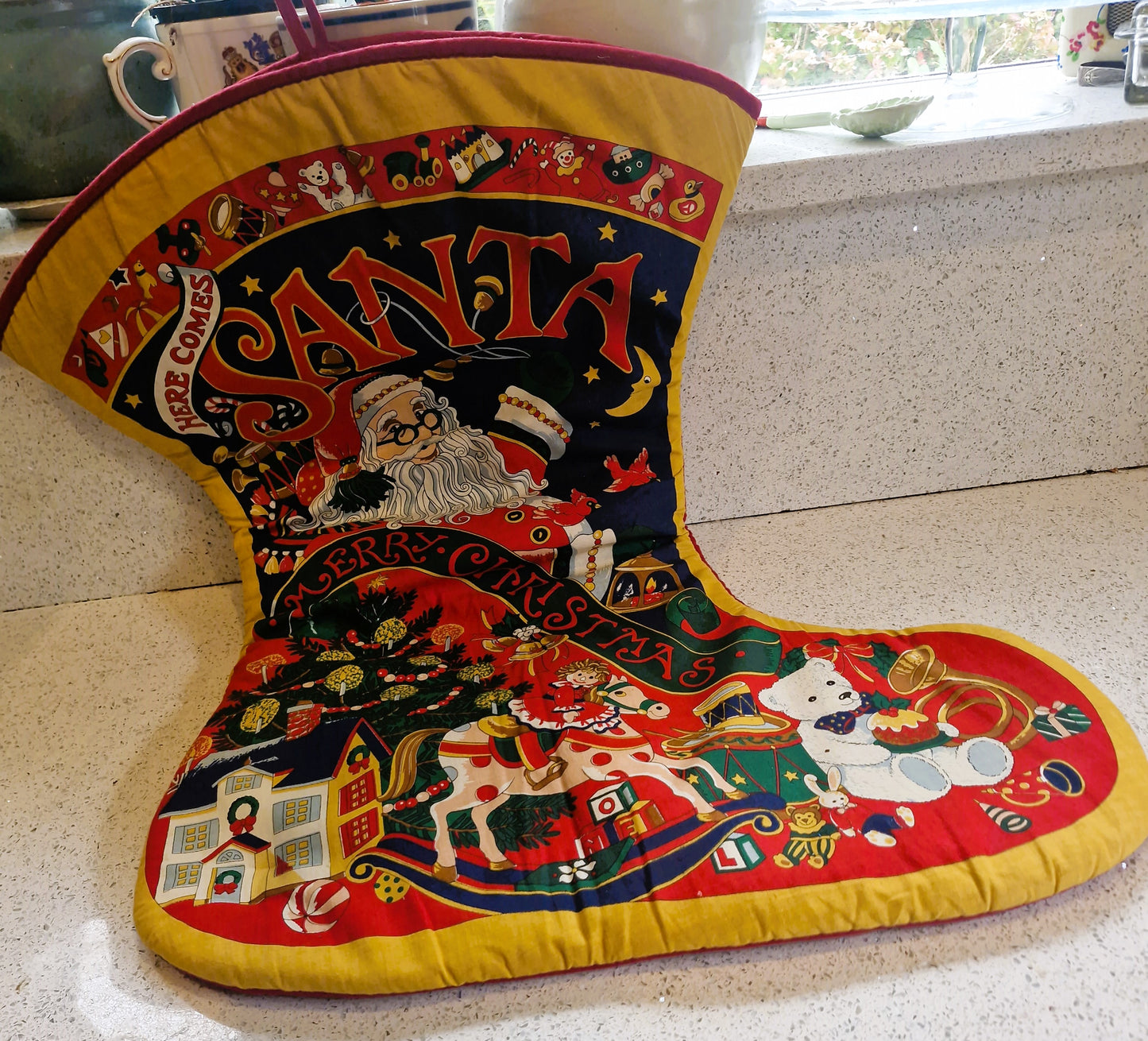 Large Christmas Stocking, Large Vintage Christmas Stocking, Large Xmas Stockings, Vintage Christmas Stockings