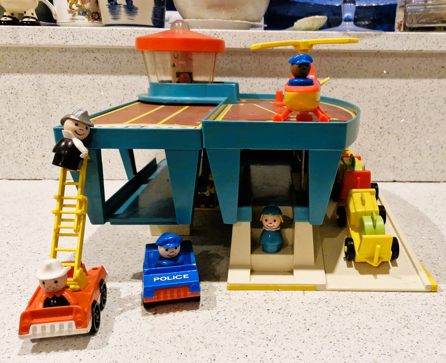 Vintage Fisher Price Little People Airport Set: 1970s Plane, Helicopter & Figures