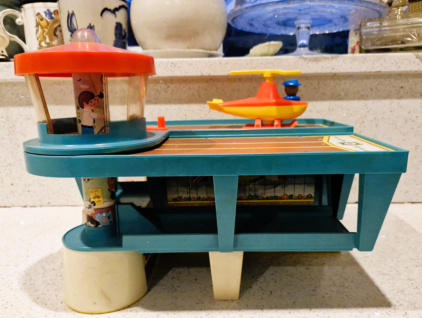 Vintage Fisher Price Little People Airport Set: 1970s Plane, Helicopter & Figures