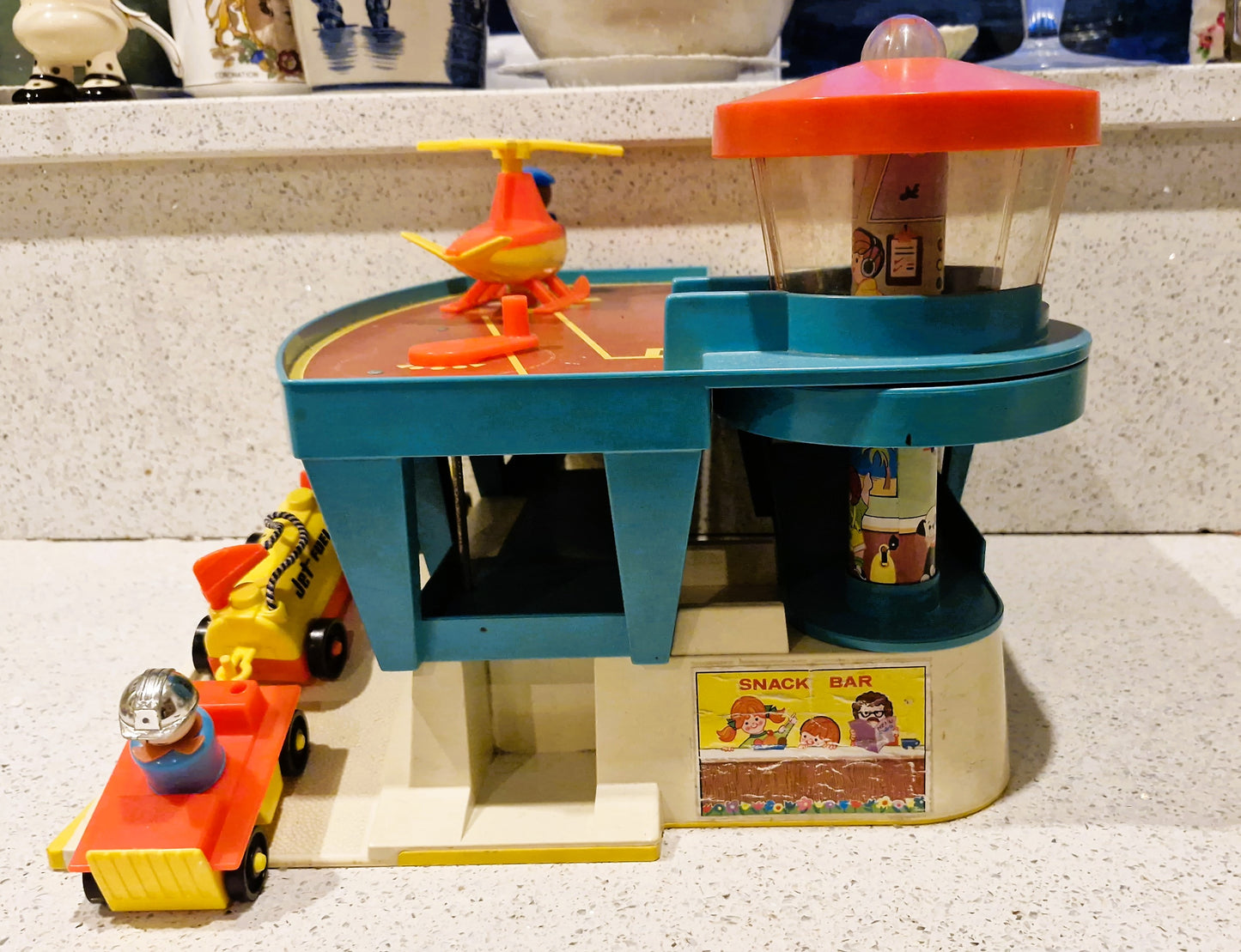 Vintage Fisher Price Little People Airport Set: 1970s Plane, Helicopter & Figures