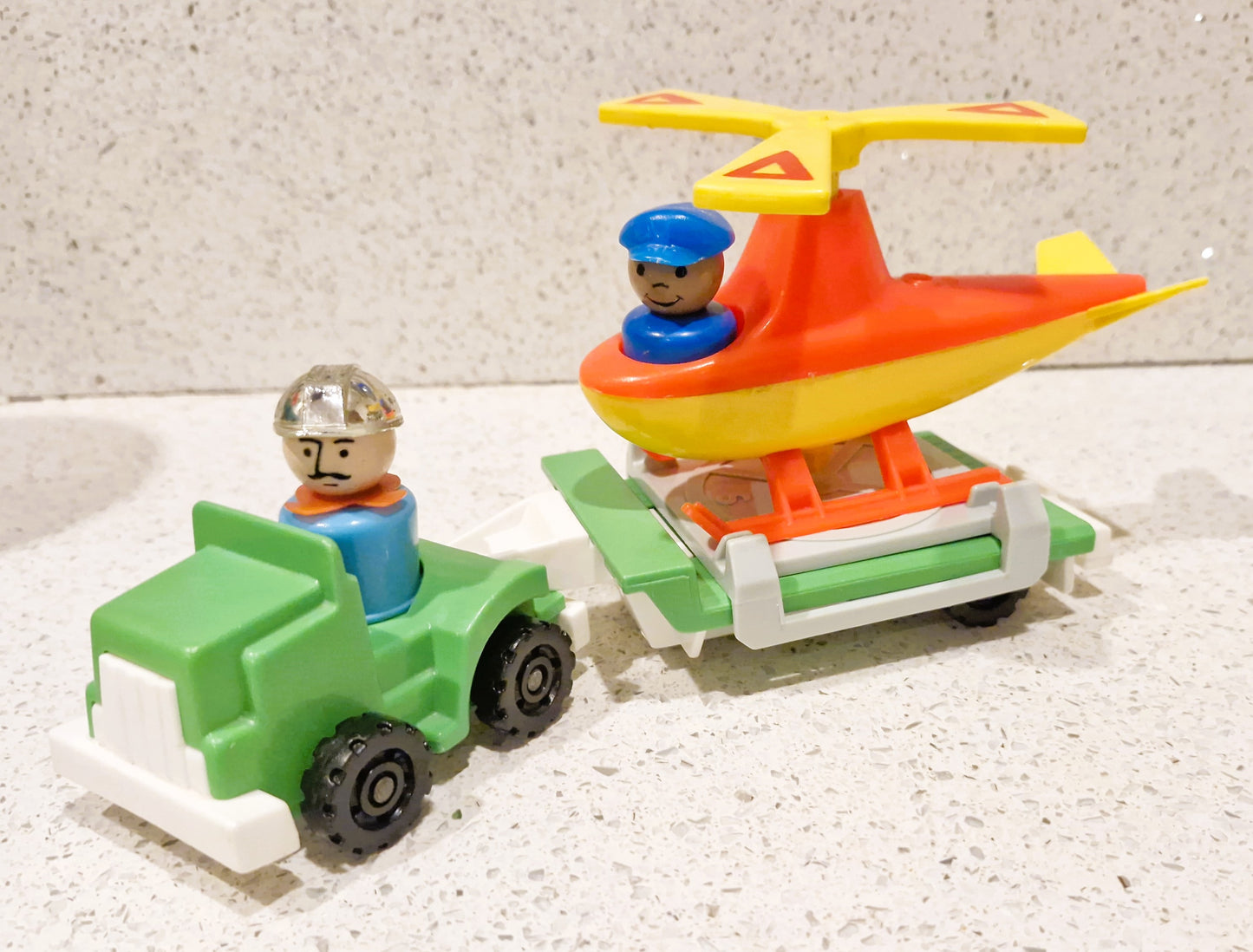 Vintage Fisher Price Little People Airport Set: 1970s Plane, Helicopter & Figures