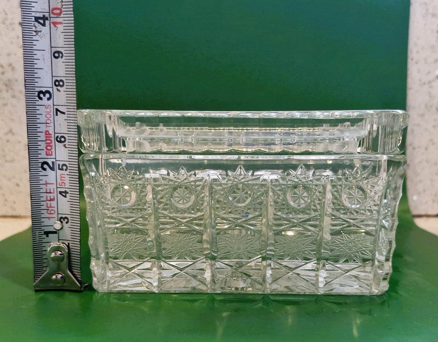 Hand Cut Crystal Box with Lid: Vintage Czech Bohemia Glass
