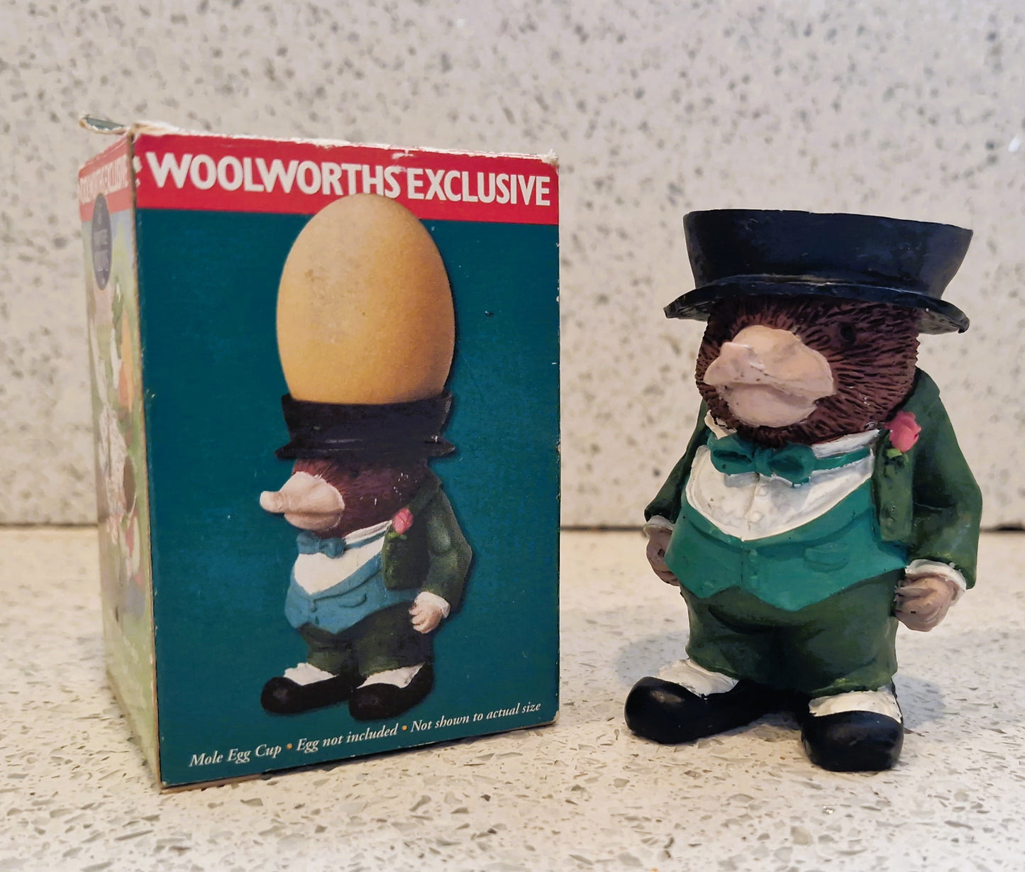 Vintage Wind in the Willows Egg Cup, MOLE, 'Mr Mole, Boxed, Woolworths