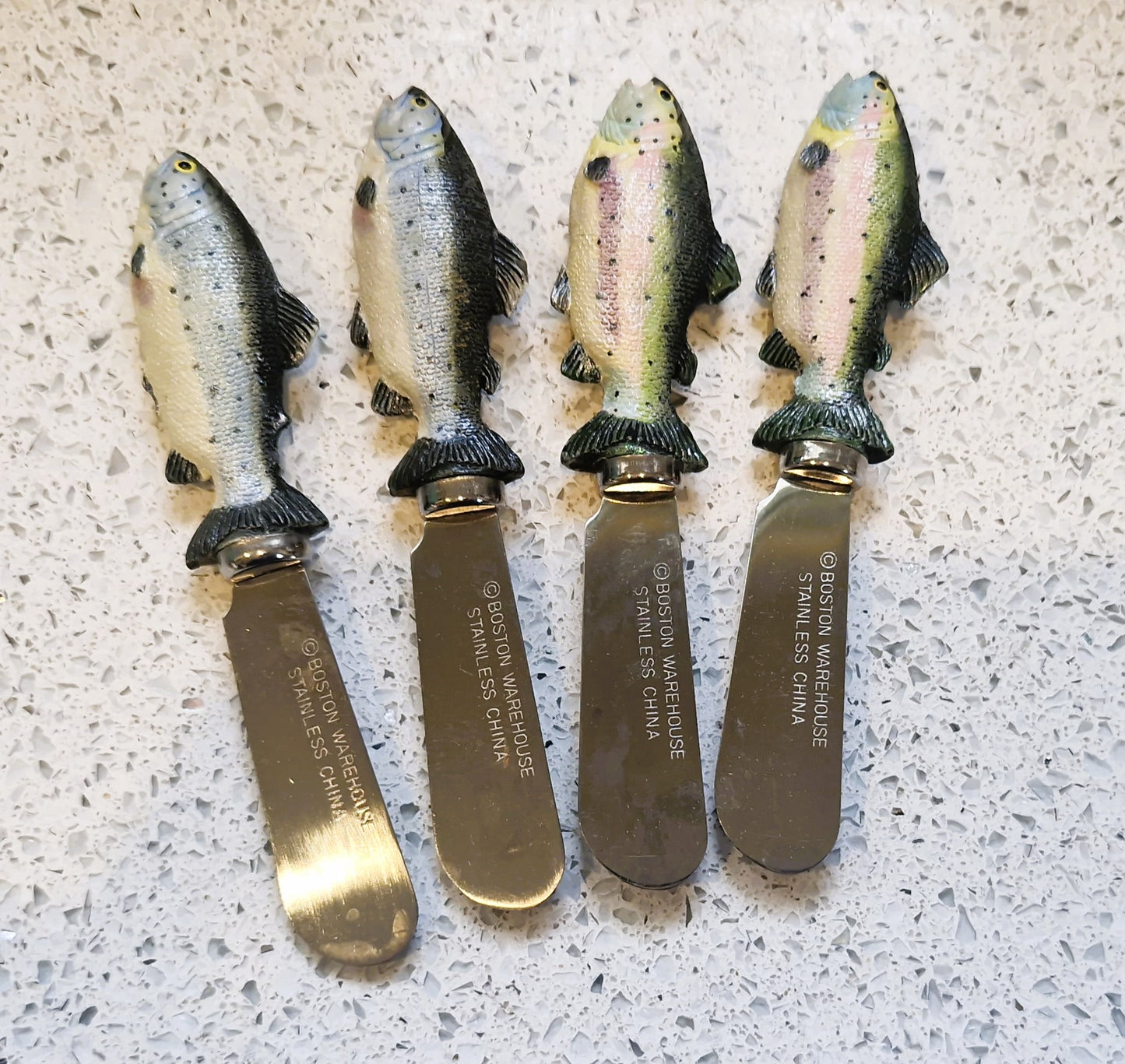 Vintage Fish Butter spreaders, Boston Warehouse, Quirky, Unique, Novelty Butter Knives